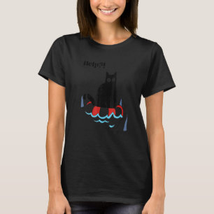 Help Cat With Sharks  Black Cat I M Fine Cat T-Shirt