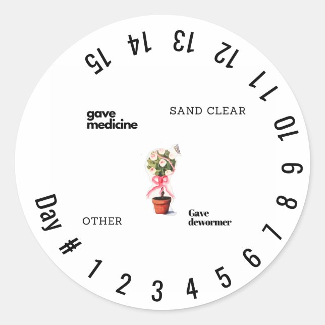 help count the days for meds classic round sticker (Front)