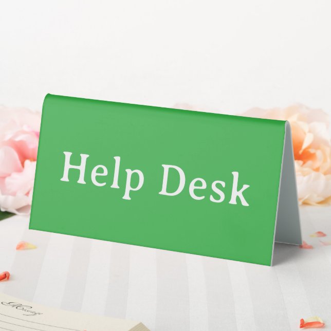 Help Desk | Plastic 6" X 3" Table Tent Sign (In SItu (Wedding))