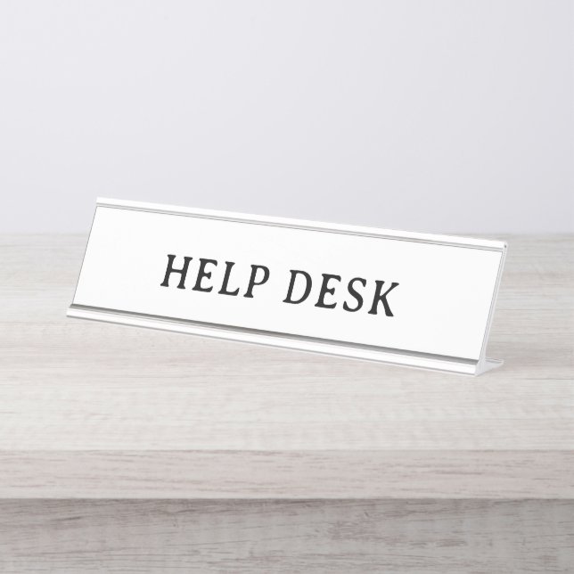 HELP DESK | Professional Modern Desk  Name Plate (Front)