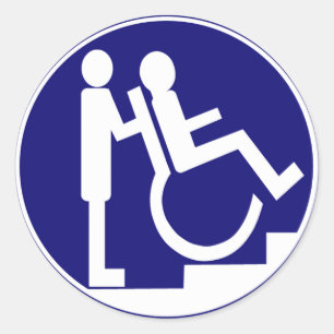 HELP DISABLES STAIRS FRIEND CLASSIC ROUND STICKER