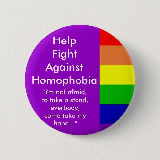 Help Fight Against Homophobia 6 Cm Round Badge (Front)