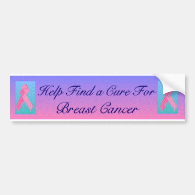 Help find a cure for breast cancer bumper sticker (Front)
