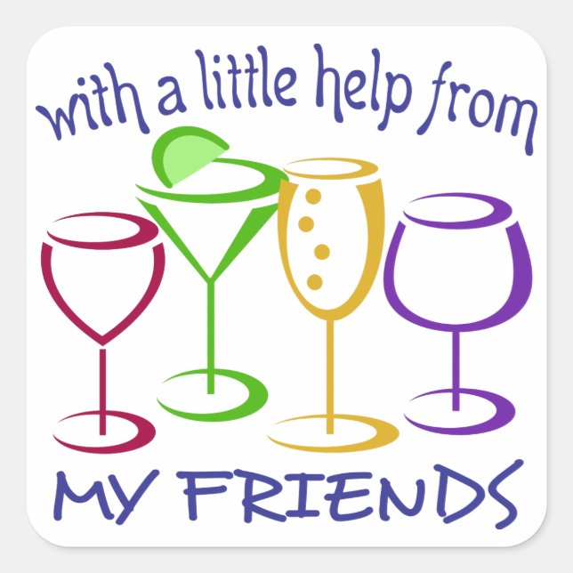 Help From my Friends Square Sticker (Front)