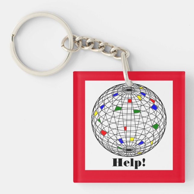 Help, Global warming,personalised Key Ring (Front)