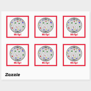 Help,Global warming,personalised Square Sticker