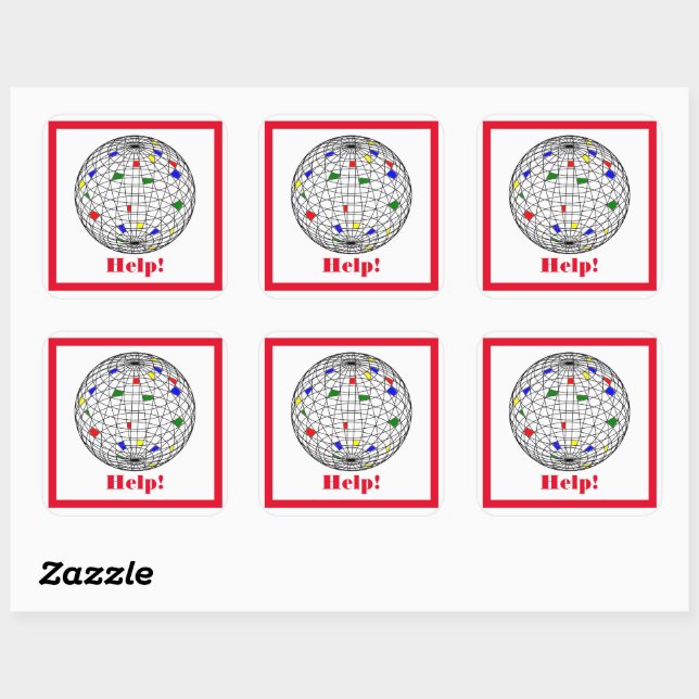 Help,Global warming,personalised Square Sticker (Sheet)