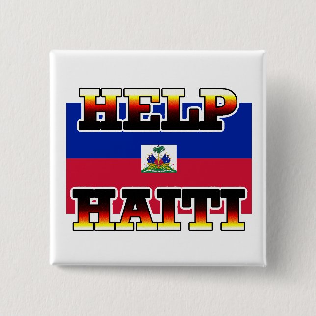 HELP HAITI 15 CM SQUARE BADGE (Front)