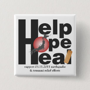 HELP. HOPE. HEAL. 15 CM SQUARE BADGE