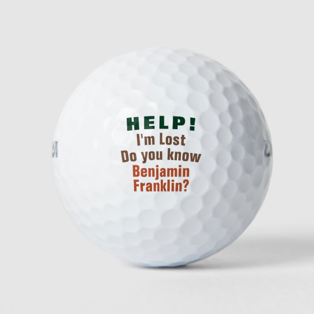 Help I Lost | Funny personalised customisable Name Golf Balls (Front)