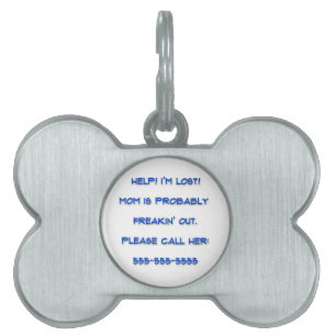 Help ! I'm Lost Bone Shaped Pet Tag