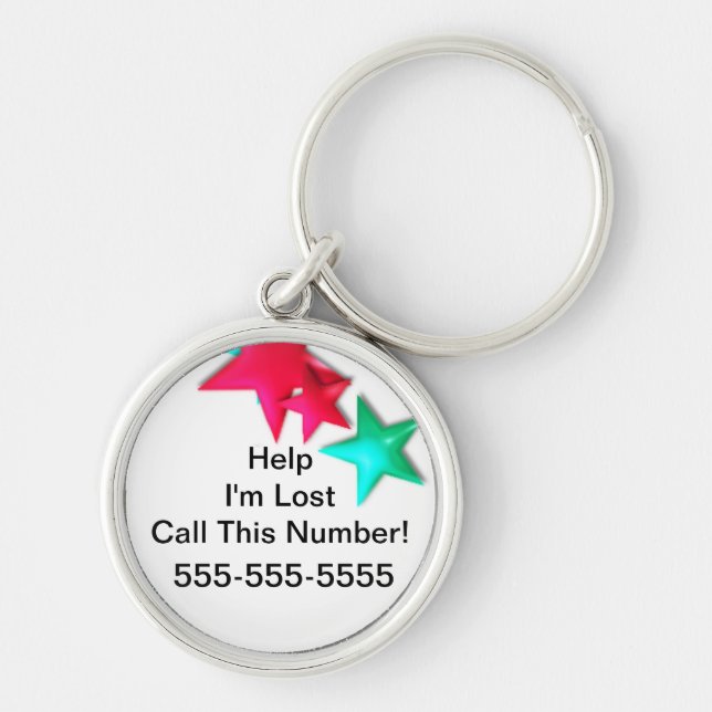 Help - I'm Lost. Call This Number. Keychain Tag (Front)