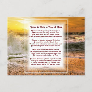 "Help in Time of Need" Christian poem Holiday Postcard