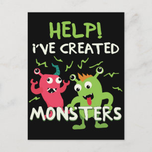 Help I've Created Monsters Mothers Day Fathers Day Postcard