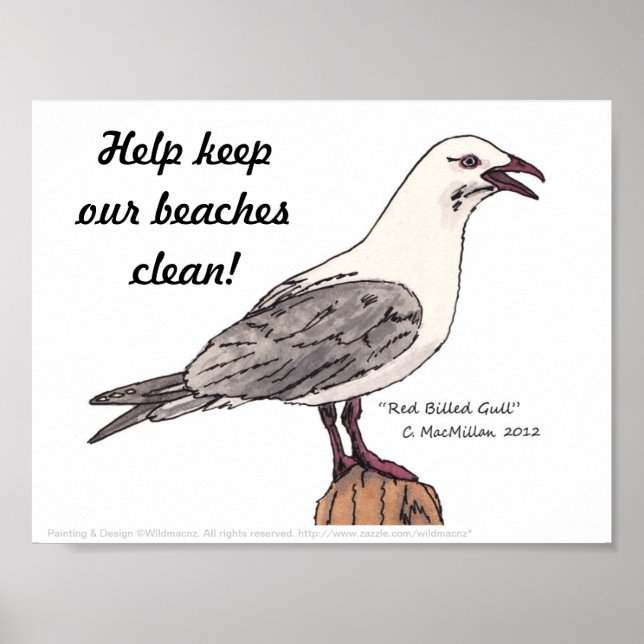 Help keep our beaches clean! poster (Front)