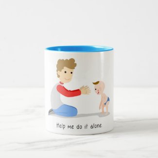 Help me do it alone Two-Tone coffee mug