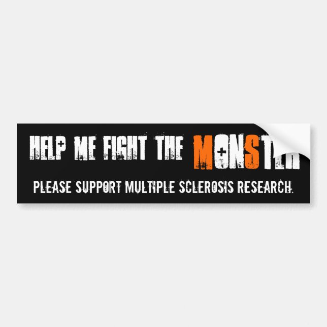 Help me fight the Monster - MS Sticker Dark (Front)