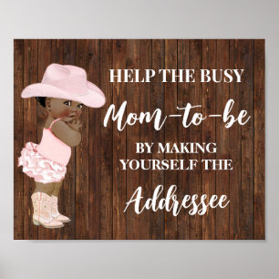 Help Mum Make Yourself Addressee AA Cowgirl Poster