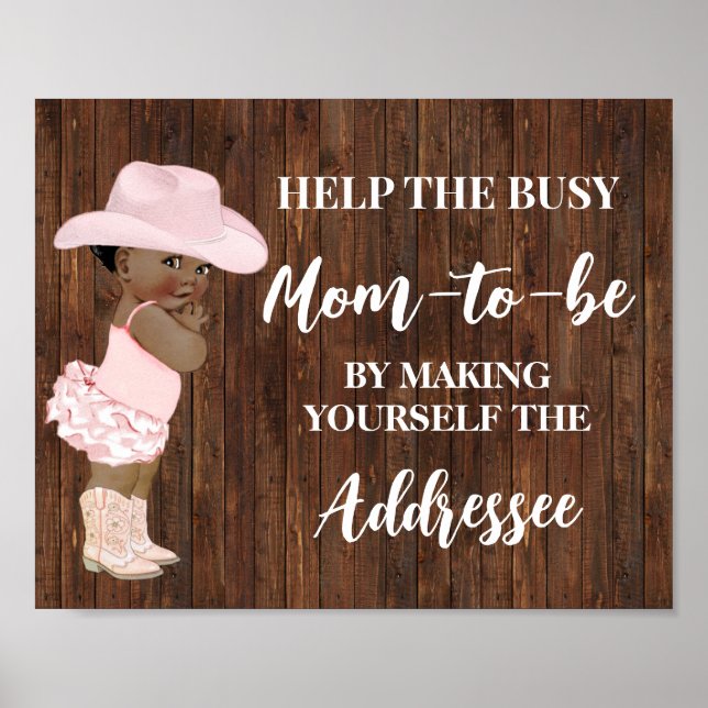 Help Mum Make Yourself Addressee AA Cowgirl Poster (Front)