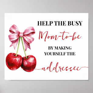 Help Mum Make Yourself Addressee Cherry Shower Poster