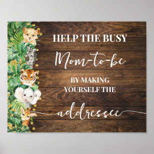 Help Mum Make Yourself Addressee Safari Shower Poster