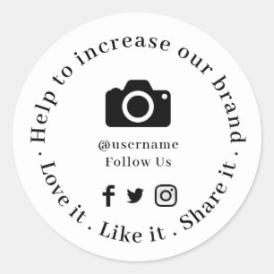 Help Our Business Grow   Social Media Followers Classic Round Sticker