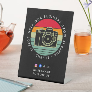 Help our Business Grow Social Medial Followers Pedestal Sign