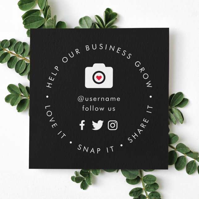 Help our Business Grow | Social Medial Followers Square Business Card (Creator Uploaded)