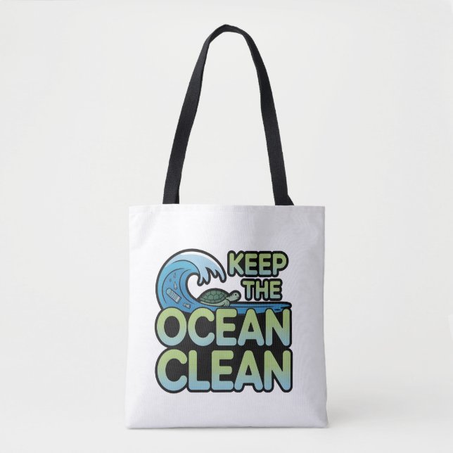 Help Our Oceans Breathe Again: A Message of Hope Tote Bag (Front)