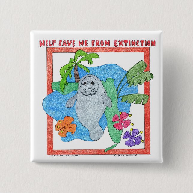 Help Save Me From Extinction 15 Cm Square Badge (Front)