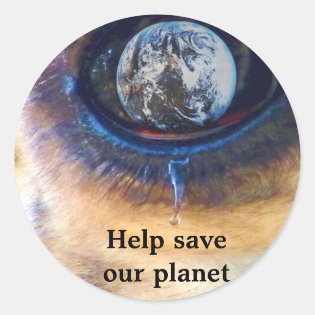 Help save our planet/ Earth Day_Sticker Classic Round Sticker (Front)