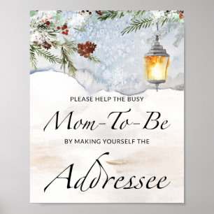 Help the Busy Mum-to-Be Address an Envelope  Poste Poster