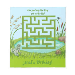 Help the frog get to fly Maze Birthday Notepads