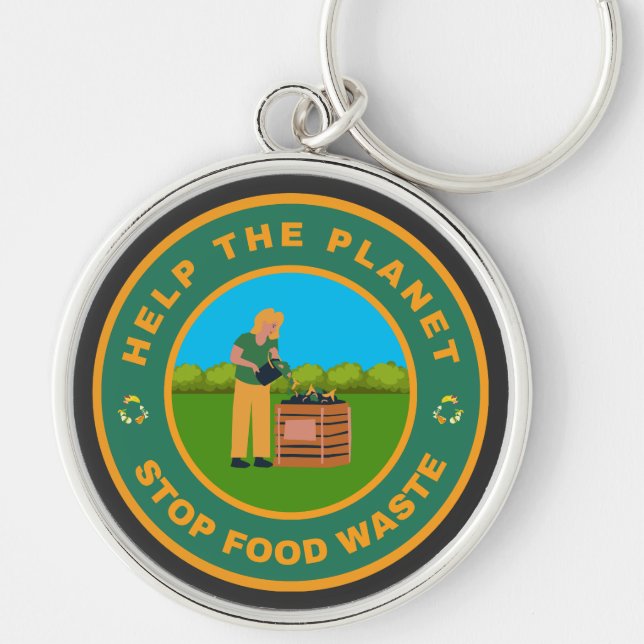 Help the planet stop food waste key ring (Front)