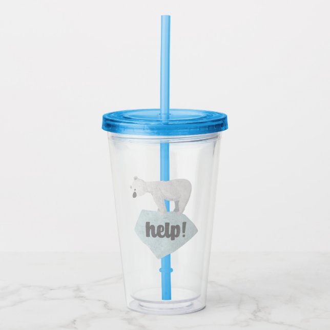 Help the Polar Bear Acrylic Tumbler (Front)