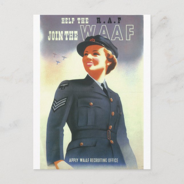 Help the R.A.F. Join the WAAF_Propaganda Poster Postcard (Front)
