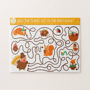 Help The Thanksgiving Turkey Find The Fruit Kids Jigsaw Puzzle