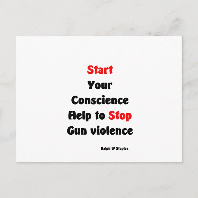 Help to stop gun violence postcard (Front)