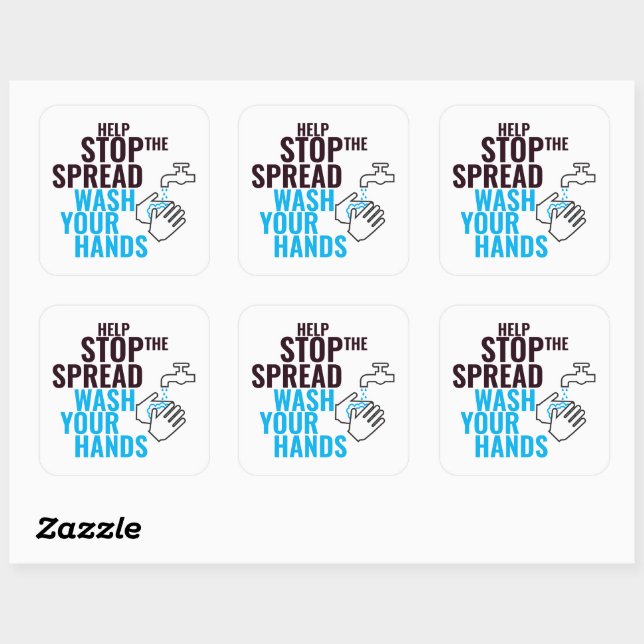 Help to stop the spread Hand wash stickers (Sheet)