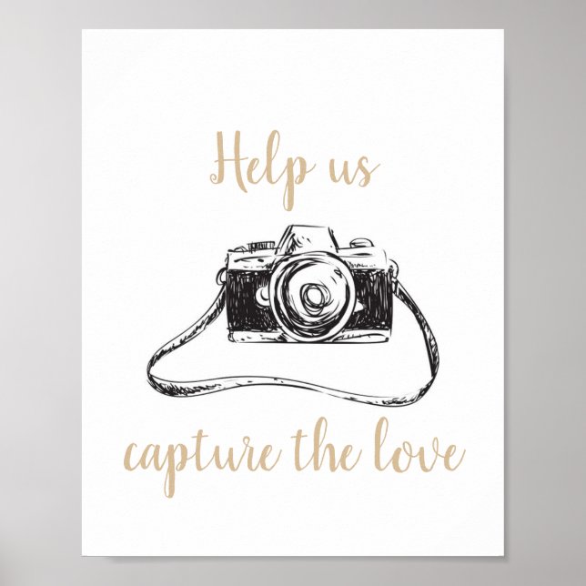 Help us capture the love wedding sign Poster (Front)