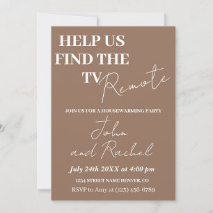Help us find the TV remote fun housewarming party  Invitation