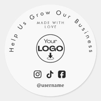 Help Us Grow Business | Social Media Followers Classic Round Sticker