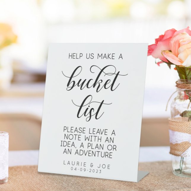 Help Us Make a Bucket List Wedding Pedestal Sign (Creator Uploaded)