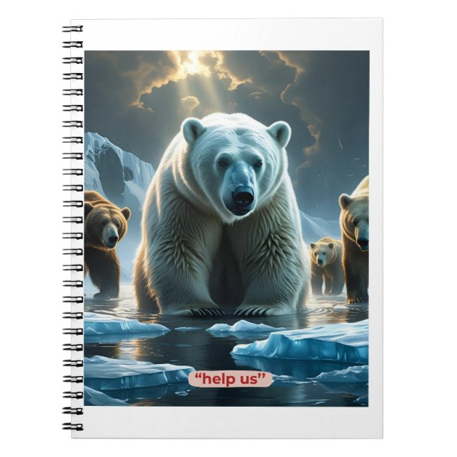 Help Us – Polar Bears on Thin Ice  Notebook (Front)