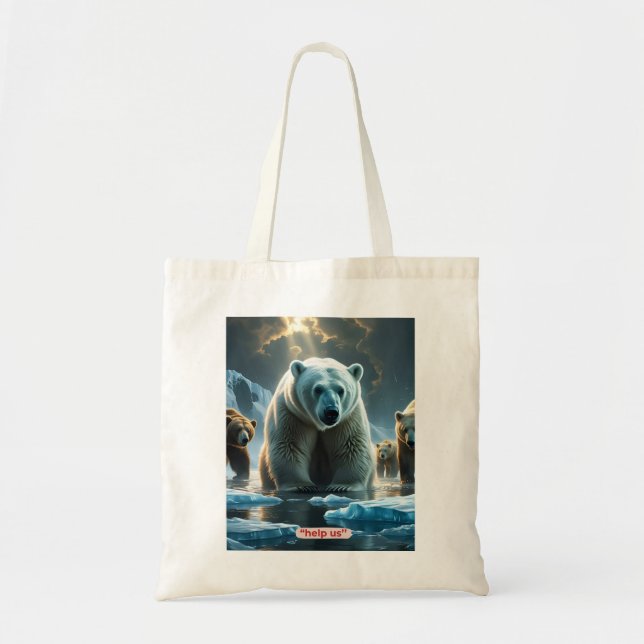 Help Us – Polar Bears on Thin Ice  Tote Bag (Front)