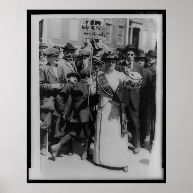 Help Us To Win The Vote Women's Suffrage Poster (Front)