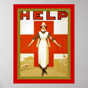 Help ~ Vintage Nurse ~ World War 1 Poster