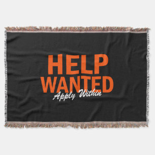Help Wanted Apply Within Throw Blanket