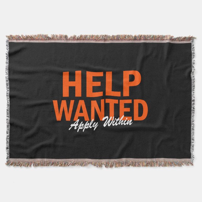 Help Wanted Apply Within Throw Blanket (Front)