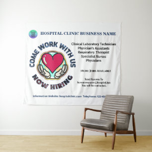 Help Wanted Business Hiring Personalise Sign Tapestry